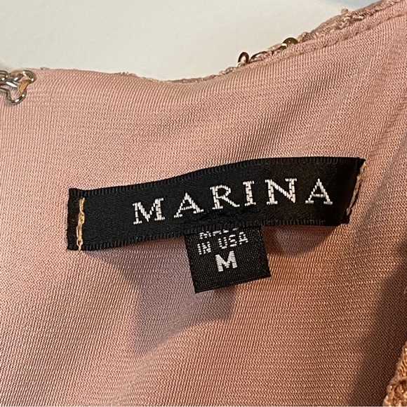 MARINA Sequin Lace A-Line Dress in Blush Size M - Picture 9 of 10